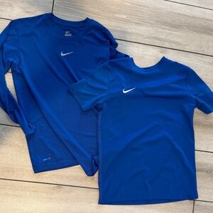 2 Nike Dri-Fit Shirts YL Blue
